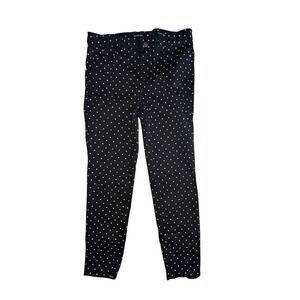 Needle & Cloth Skinny Ankle Pants Women Size 12 Black White Polka Dot